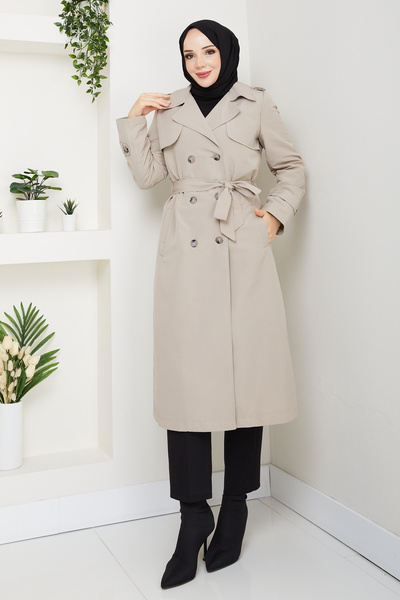 Niva Tesettür E4546 Araboy Lined Trench Coat