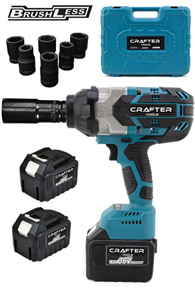 CRAFTERTOOLS 21V Çift Batarya Kömürsüz Motor 1400Nm Torklu Somun Sıkma & Somu...