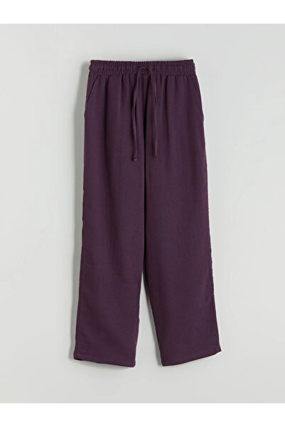 LC Waikiki Elastic Waist Textured Muslin Women's Trousers