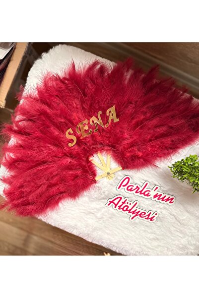 SOFT Бургундски сватбен ветрило със златни букви