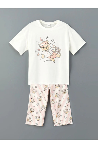 LC Waikiki Crew Neck Girl's Pajama Set
