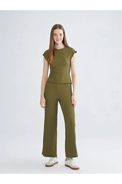 LC Waikiki Elastic Waist Textured Women's Trousers