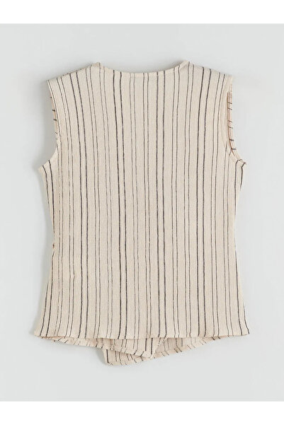 LC Waikiki Double Breasted Collar Striped Blouse