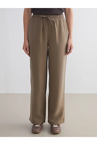 LC Waikiki Wide Leg Women's Trousers with Elastic Waist