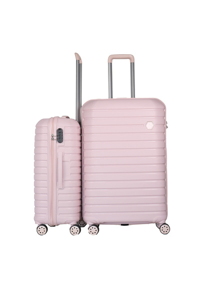 GROUND Vanille 2'li Valiz Seti Büyük-Orta - Soft Pink - 10663