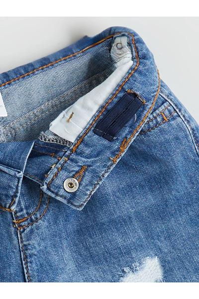LC Waikiki Basic Boys' Jeans Shorts with Elastic Waist