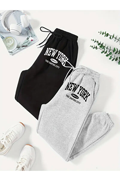 darkopia Unisex Γυναικεία Ανδρικά Φούτερ Νέας Υόρκης με στάμπα 3 κλωστών, σετ 2 τεμαχίων