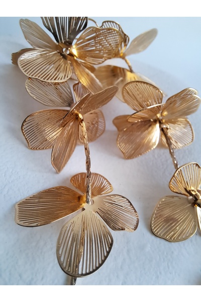 BHR AKSESUAR Altın Büyük Yaprak Küpe