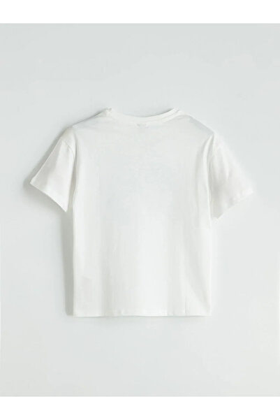 LC Waikiki Crew Neck Ribbon Detailed Girl's T-Shirt