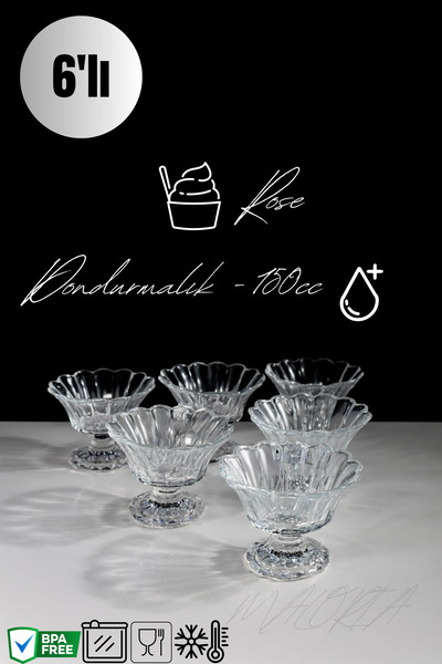 Maloria Rose Ayaklı Dondurmalık | 6'lı - 125ml