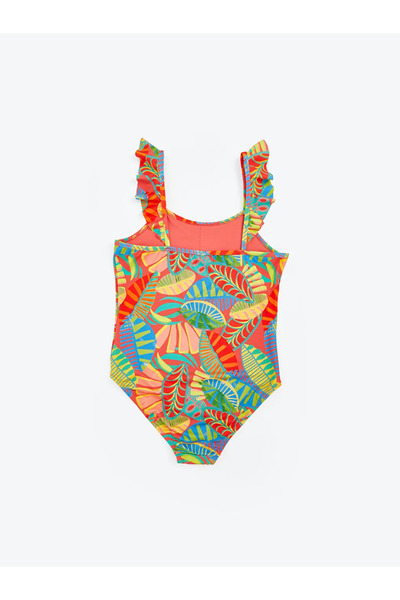 LC Waikiki Square Neck Floral Girl's Swimsuit