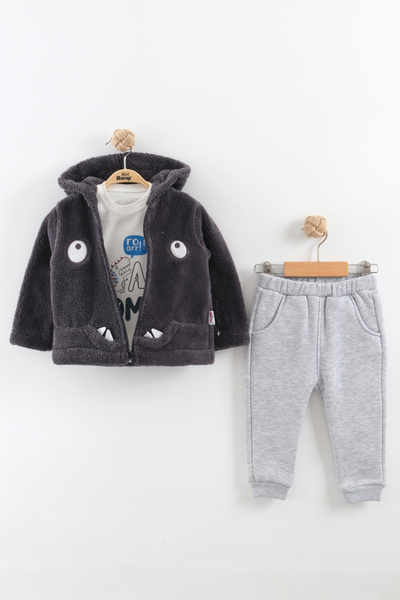 Mini Baray Baby Boy Dinosaur Hooded Tracksuit Set (9-12-18 Months)