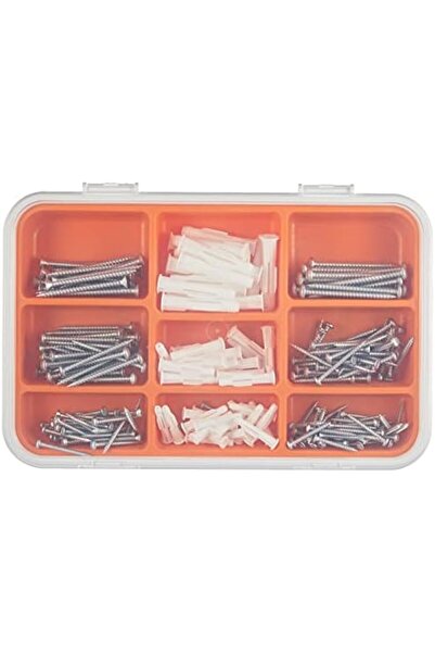 IKEA FIXA Screw and Wall Plug Set, 260 Pieces - Galvanized Steel