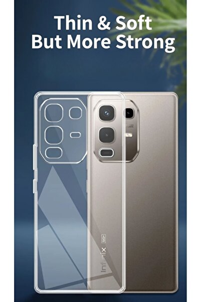HANPORIUM Infinix Note 50 Pro Uyumlu Silikon Kılıf - Kamera Korumalı Esnek Pastel Renk Kapak - Şeffaf