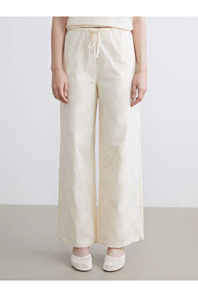 LC Waikiki Self-patterned Women's Trousers with Elastic Waist