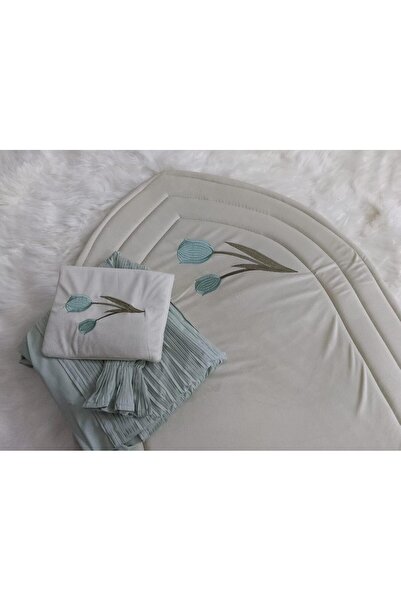 Generic Prayer Mat Set with Embroidered Cushion and Prayer Dress