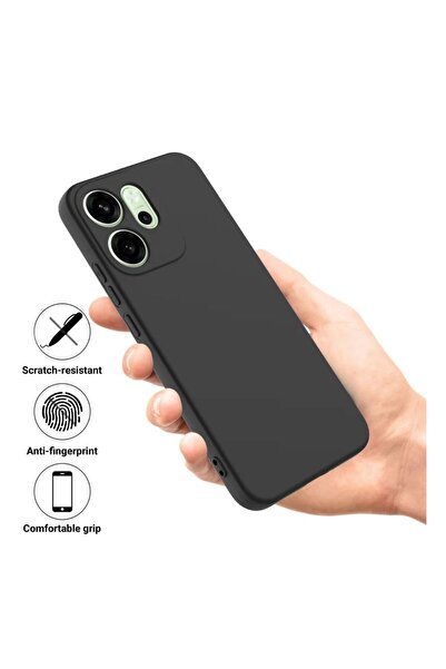 HANPORIUM Oppo Reno 14F Uyumlu Silikon Kılıf - Kamera Korumalı Esnek Pastel Renk Kapak - Bordo