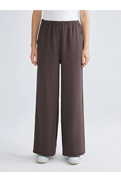 LC Waikiki Elastic Waist Textured Muslin Women's Trousers