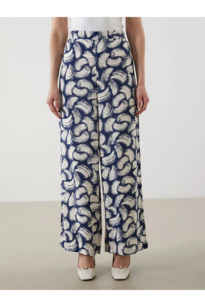 LC Waikiki Patterned Women's Trousers with Elastic Waist