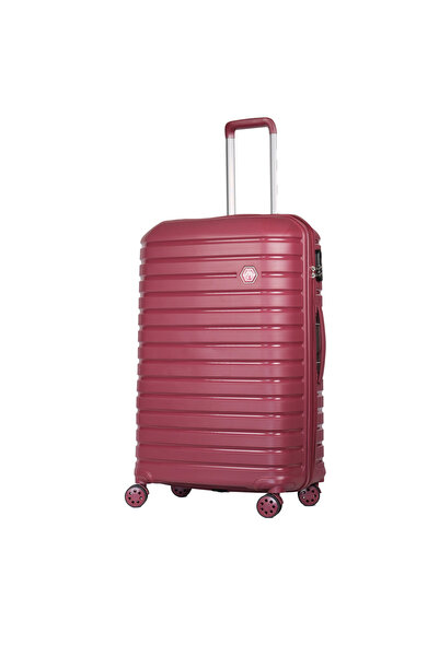 GROUND Vanille Büyük Boy Valiz Bordo - 10663