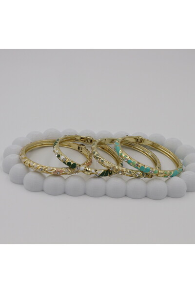 Retrovy Store Floraline Stone Cuff Bracelet