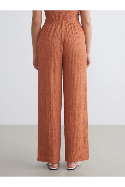 LC Waikiki Elastic Waist Textured Women's Trousers