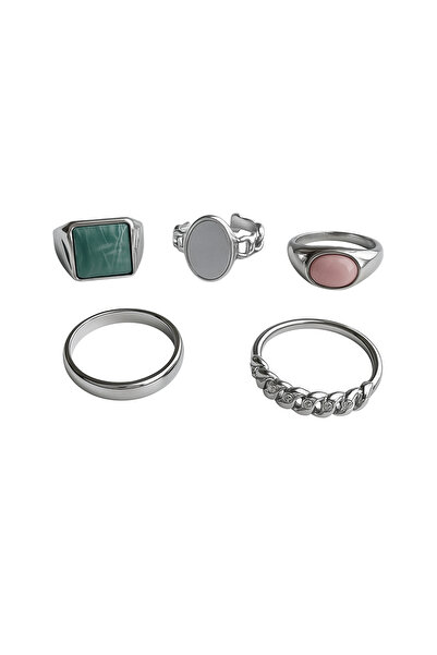 Venus Design Yeşil Taşlı Çoklu Yüzük Seti