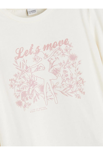 LC Waikiki Crew Neck Printed Girls' T-Shirt Set of 2