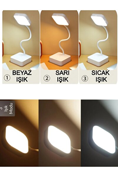 Home Şarjlı Masa Lambası Dokunmatik Ders Çalışma Kitap Okuma Gece Lambası 3 Farklı Işık Akrobatik Yeşil