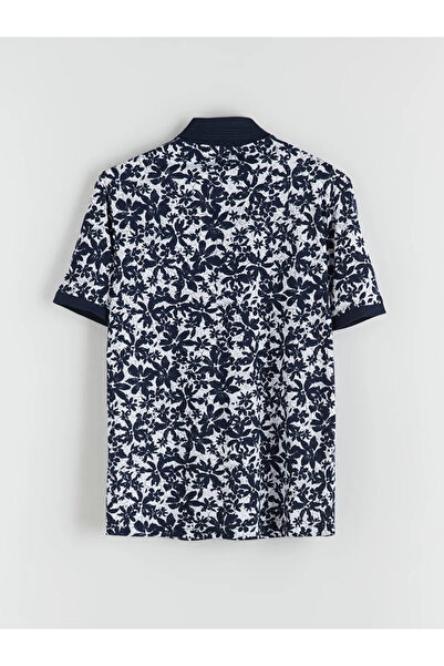 LC Waikiki Polo Neck Patterned Combed Cotton Men's T-Shirt