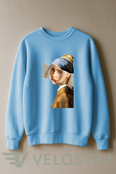 Velostra Unisex Artistic Singer Printed 3 Thread Inner Ribbed Crew Neck Sweatshirt