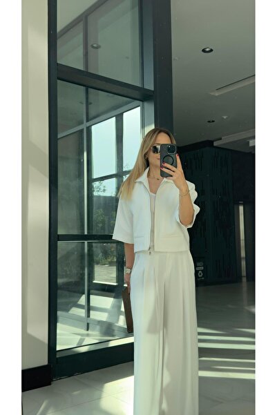 FEMİAS Ekru Pervazli Double Pile Pants