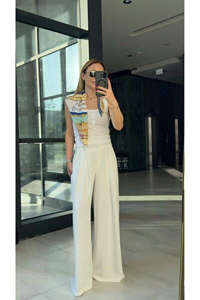 FEMİAS Ekru Pervazli Double Pile Pants