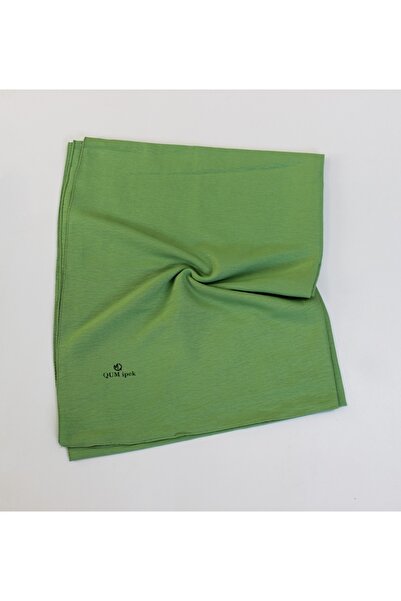 QUM İPEK شال قطني من نوع كاز باللون الأخضر الفستقي