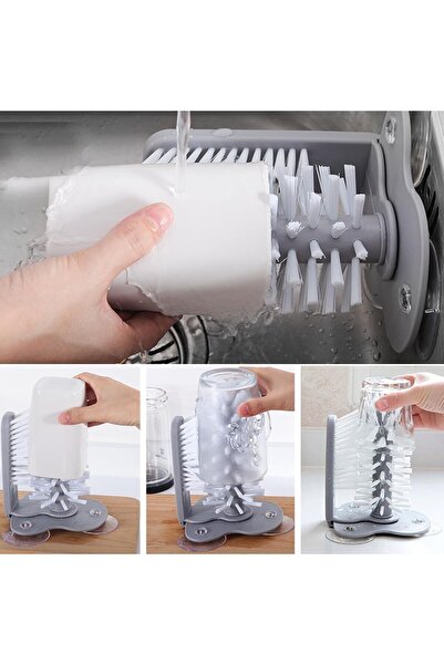 Go İthalat Practical, Easy and Functional Handheld Dishwashing Brush with Suction Cup (5273)