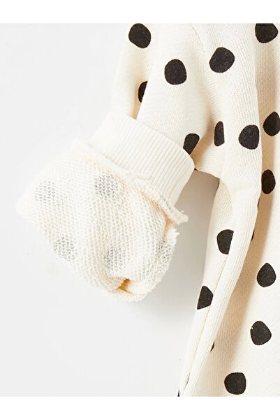 LC Waikiki Lcw Baby Black H12 Crew Neck Printed Baby Girl Sweatshirt and Leggings 2-Piece Set