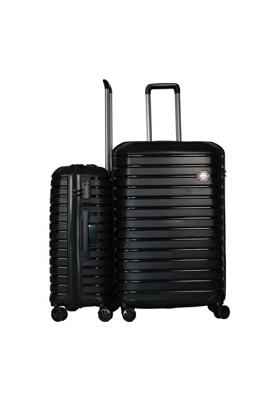 GROUND Vanille 2'li Valiz Seti Büyük-Orta - Siyah - 10663