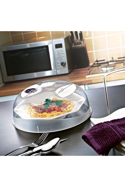 Go İthalat Microwave Oven Protector Leakproof Food Protector Durable Food Warming Cover (5273)
