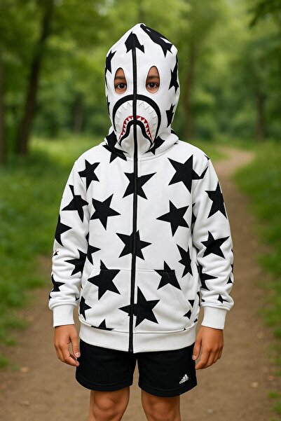 AXXAN Unisex Bape Embroidered Seasonal 2-Thread Cardigan with Open Eye Area