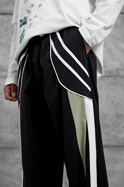 NOMARC Black Parachute Fabric Baggy Tracksuit with Detailing