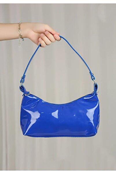 DOĞALYA Geantă de mână și de umăr din piele lacuită lucioasă Baguette cu un singur compartiment