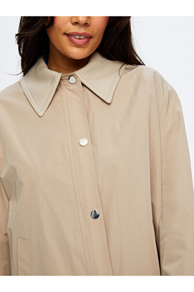 Faik Sönmez Flanel Garnili Kısa Trençkot W26TNC001