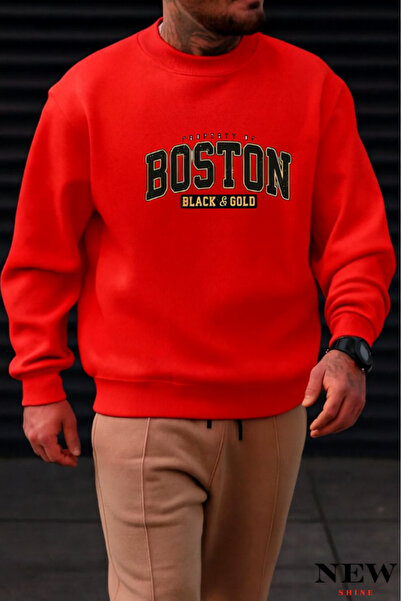 New Shine سويت شيرت بياقة دائرية مطبوعة من بوسطن