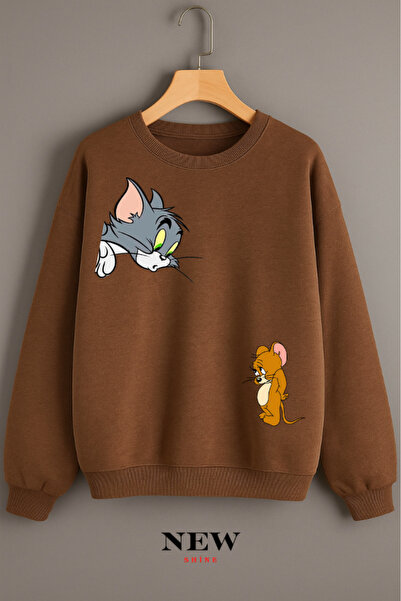 New Shine سويت شيرت بياقة دائرية مطبوع عليه توم وجيري