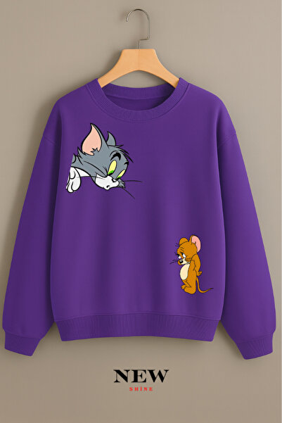 New Shine سويت شيرت بياقة دائرية مطبوع عليه توم وجيري