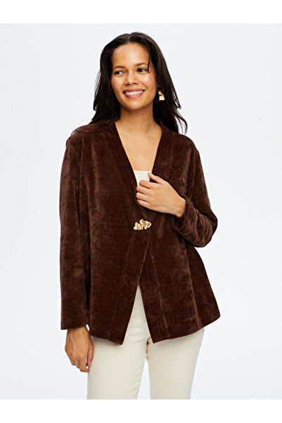 Faik Sönmez Metal Aksesuar Detaylı Şönil Hırka W26HRK004