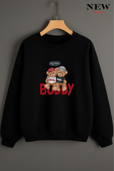 New Shine أفضل سويت شيرت مطبوع عليه ياقة الدراجة من My Best