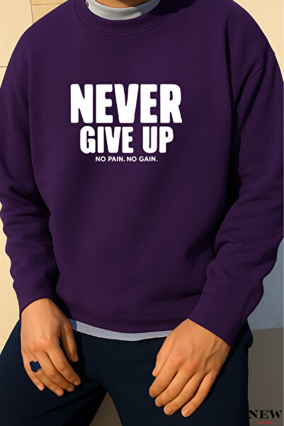 New Shine سترة مطبوعة بياقة دائرية من Never Give Up