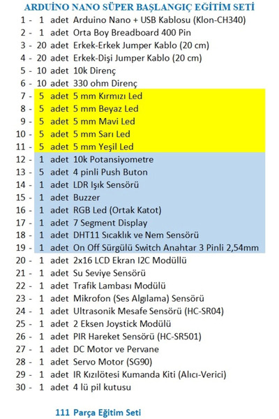 eğiteklab Arduino Nano Süper Başlangıç Seti