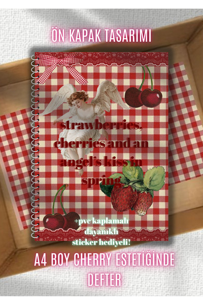 merccuri crafts A4 Spiral Aesthetic School Notebook 50 Sheets - Checkered - Pvc Coated Waterproof Hard Cover